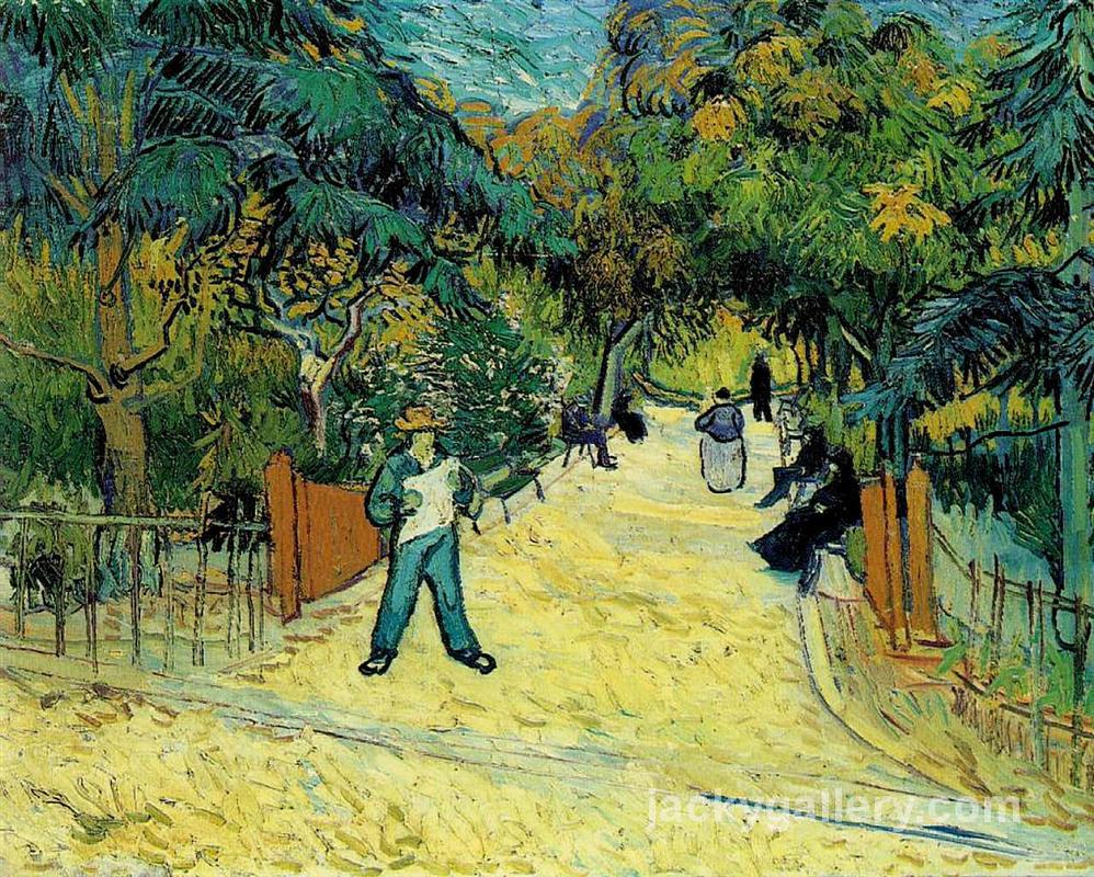 Entrance to the Public Garden in Arles, Van Gogh painting